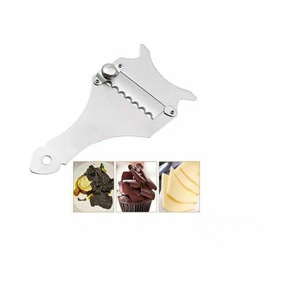 Tryffel Rivjern i Rustfrit Stål Handy Wave Cutter Razor Blade Chokoladeudstyr Ost Chokolade Rustfrit Stål 1 stk