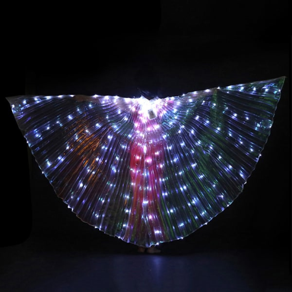 1:a Regnbågsfärg Ack Vinkel Led Wings Led Lysande Kostymer Vit vuxen