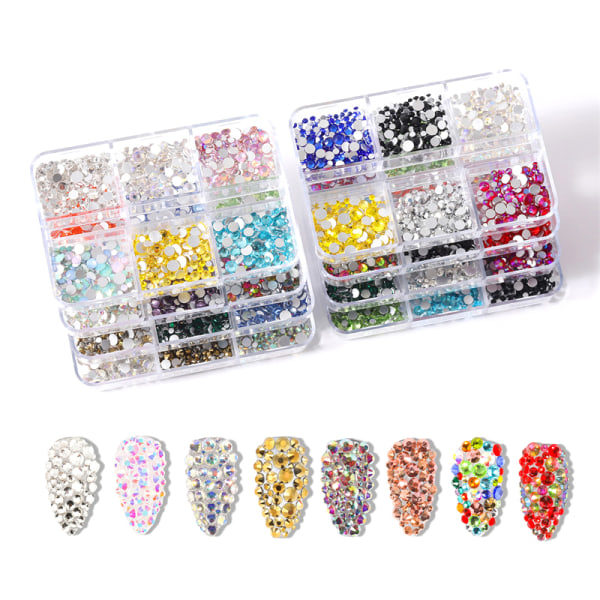 Nageldekorationer Flerfärgade Kristall AB Rhinestone Glitter Strass Nagel 02 onesize 2 onesize