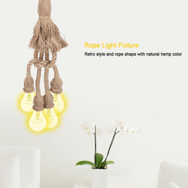 0,5 m E27 vintage hamparep taklampa hängande lampa glödlampa