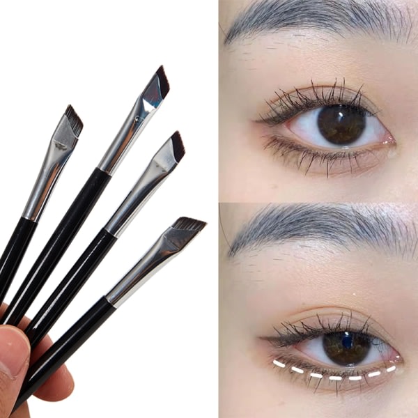 Blade Makeup Brushes Vinklad Tunn Eyebrow Brush Platt Fin Eyelin svart B black B