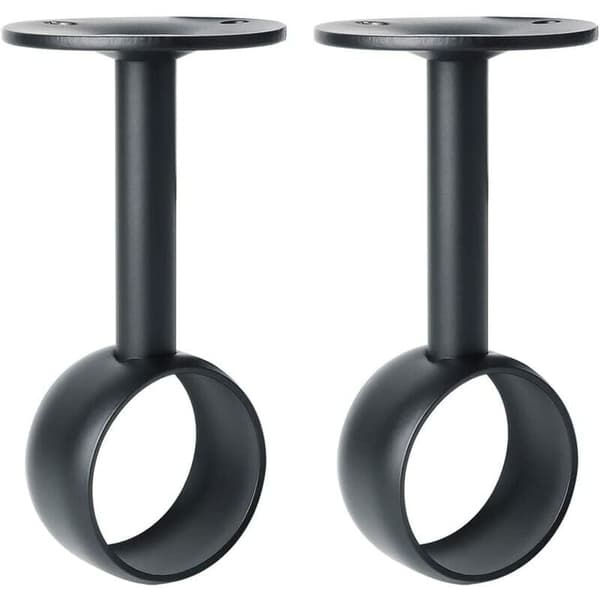 32mm Mat Sort Rustfrit Stål Gardinstangsbeslag - 2-pak med Skruer