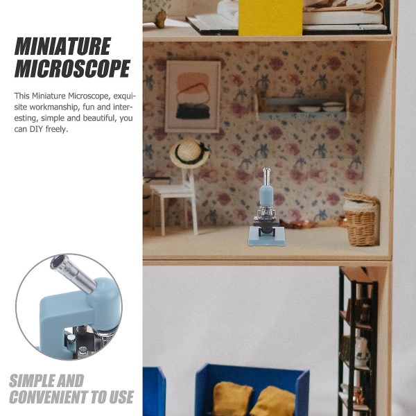 Rollspel Miniatyrmodell Dekorativt Mikroskop Modell Ornament Simuleringsmikroskop Leksak Himmelblå 5X3.8CM