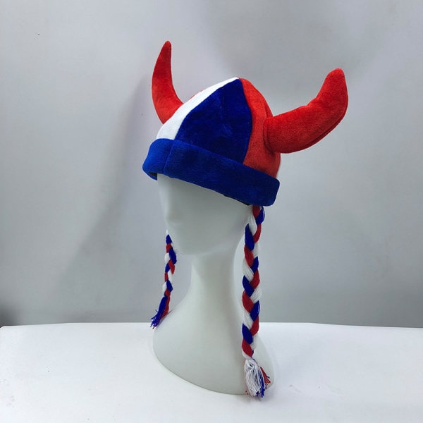 Gotisk Oxhorn Huvudbonad med Flätor Hatt Halloween Jul Kostym