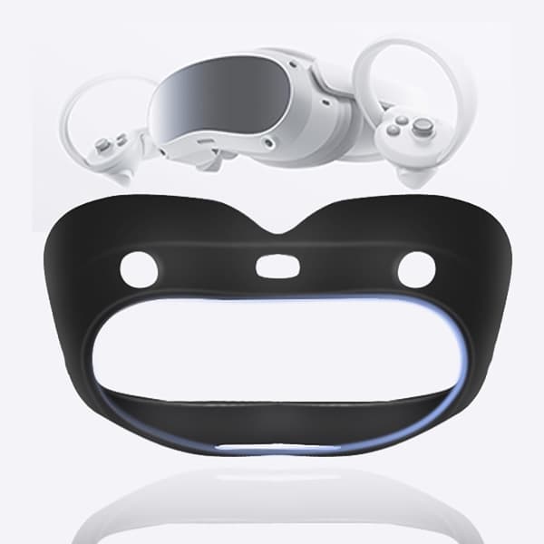 VR-sett for Pico 4 VR-headsetdeksel Lett silikon Virtual Reality-headset Hodebånd Svart