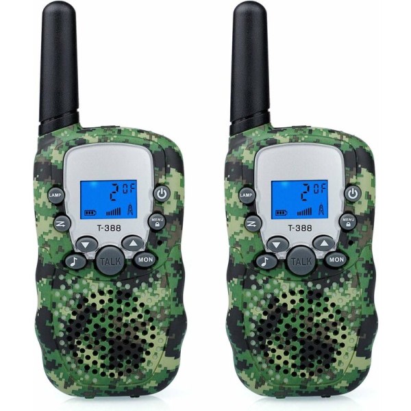 Kamouflage Walkie Talkie - Lång räckvidd 3 km, 2 st