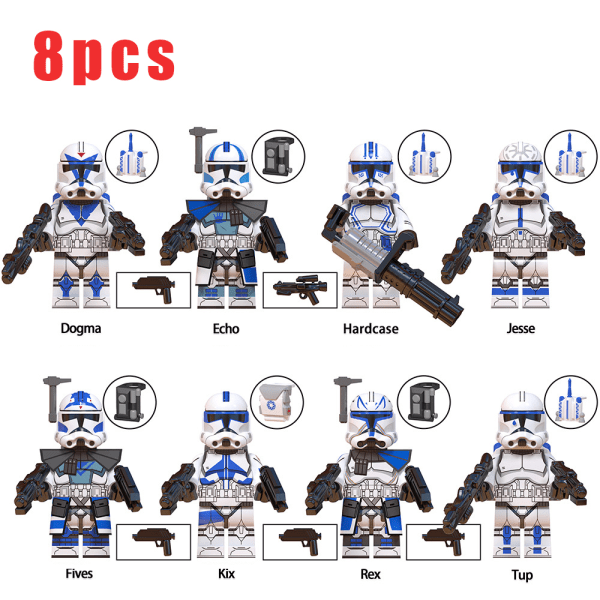8PCS Echo Jesse Rex Building Block Battle Robot Figures Toy Kid