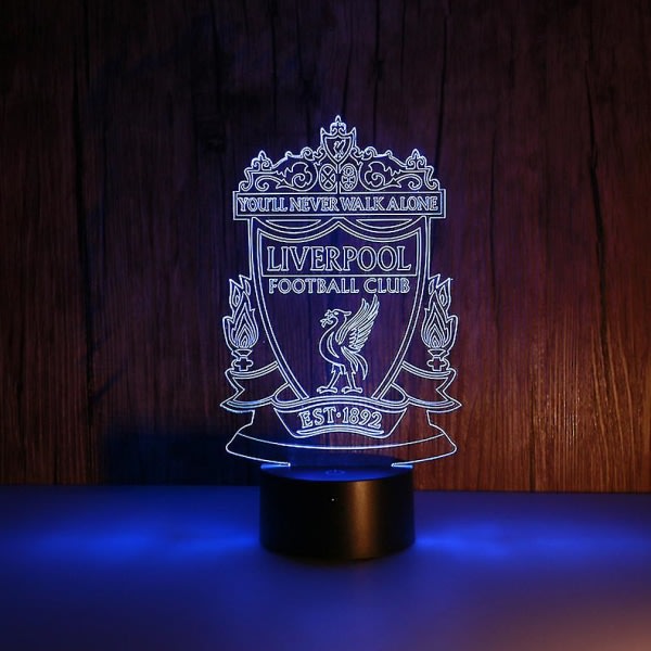 3d led nattlampa Liverpool fotbollsklubb nattlampa for barn i soverommet