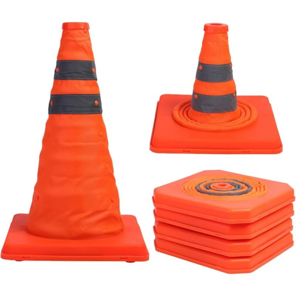 Pack 15,5 tum Hopfällbara Trafikkoner Multifunktionell Reflex Säkerhetskon (4)