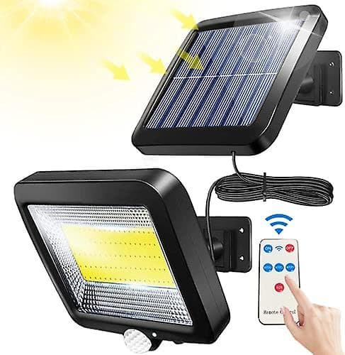 Utendørs solcellelampe, solcellelampe, med fjernkontroll