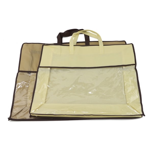 Quilt Opbevaringspose Stor Kapacitet Sengetøj Filt Sorteringsposer Fugtige Beige M Beige M