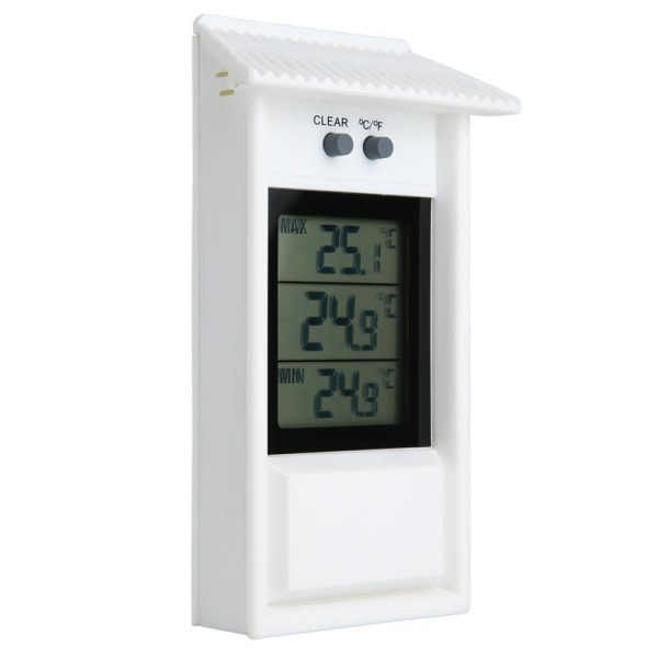 Digital Termometer Display Max Min Växthus Trädgård Utomhus Inomhus Väggrum Vit