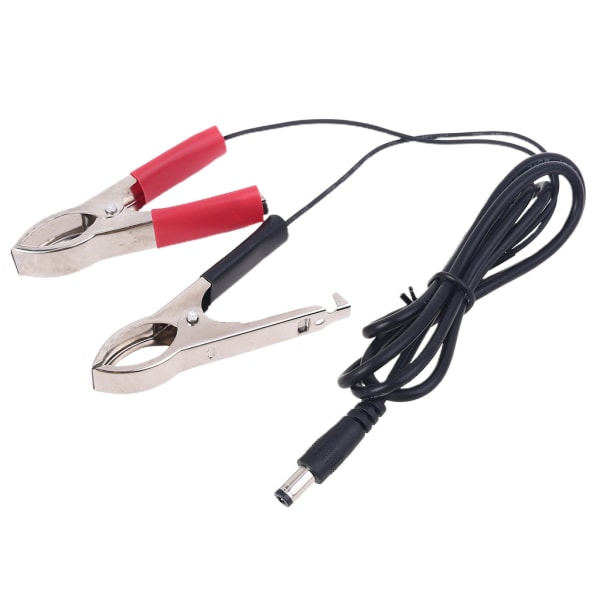 100 cm 5,5 x 2,1 mm DC-strömkabel med krokodilklämma för LED-remsor, CCTV-kameror, etc.