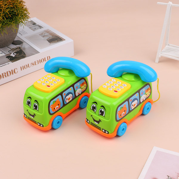 Baby Musik Tecknad Buss Telefon Pedagogisk utvecklingsbarn Ramdon Color one size Ramdon Color one size