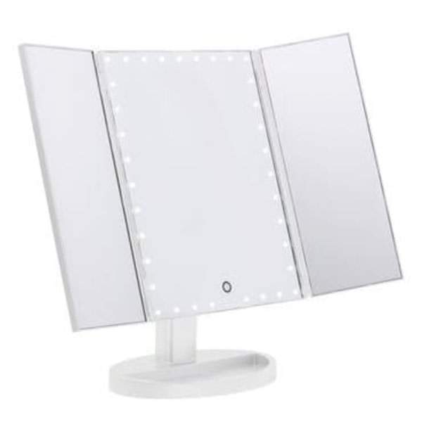 UNIQ LED Trifold Hollywood Makeup Spegel - Vit