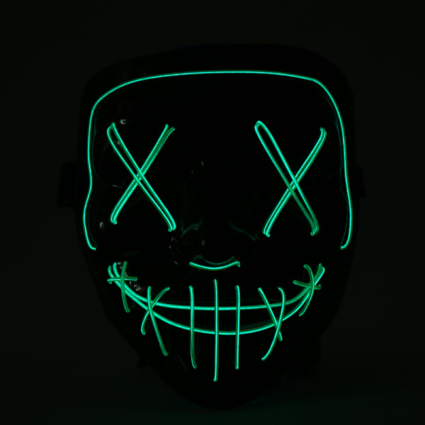 LED Glow Mask EL Wire Light Up The Purge Movie Costume Light P Yellow onesize Yellow onesize