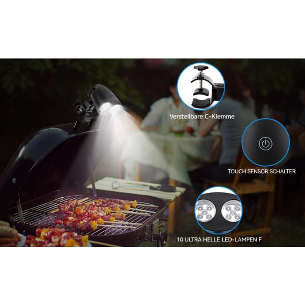 LED Grilllys 360 grader roterbar grilllys med skruemontering