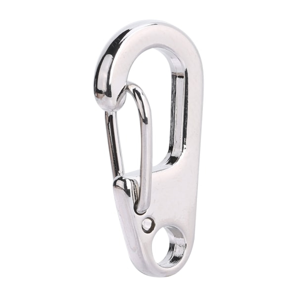 10 st Slitstarka Fjäderbelastade Nyckelringshakar Mini Karbinhakar Clip (Silver)