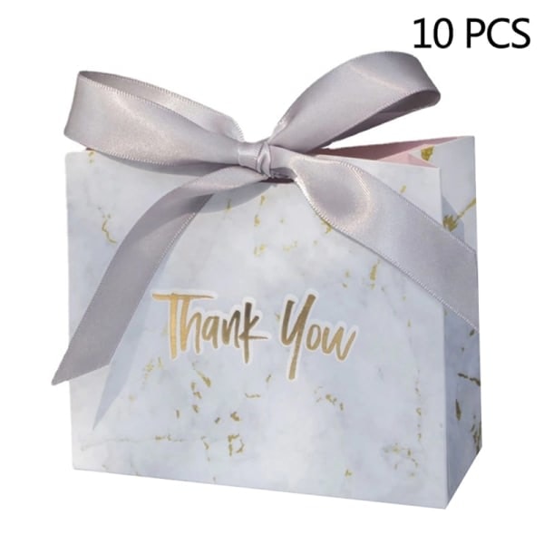 10 st Tack Party Favor Presentask Bröllop Godisask Pappers CDQ