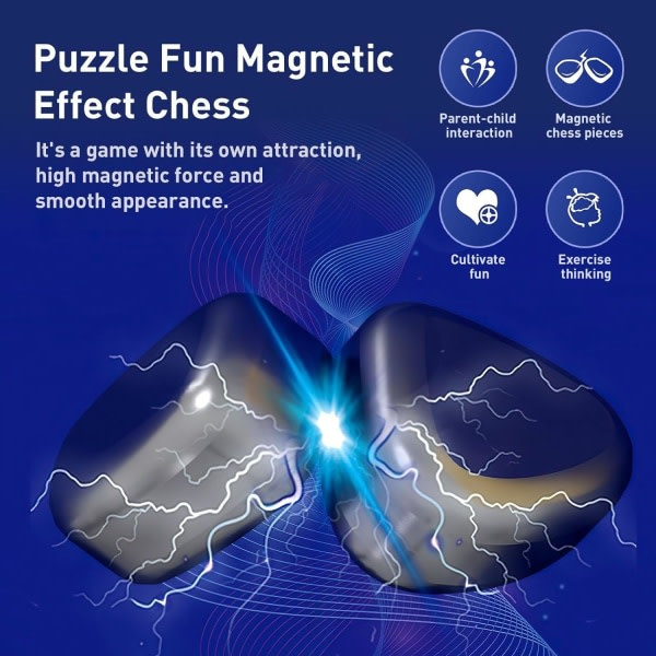 Hauska pöytämagneettinen peli Puzzle Strategiapeli, Magneettinen lautapeli Perheen lautapeli Lapset Aikuiset Joululahja (YX) B köydellä