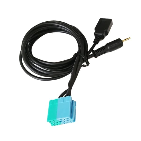 Bilstereo 3,5 mm USB Aux Input Kabeladapter Ledningsnet