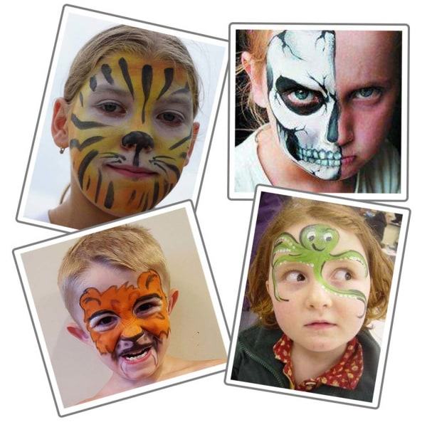 24 farger Sikkerhet Ansikts- og Kroppssminke Kritt Vaskbare Pigmentfarger for Sceneopptreden Cosplay-festtilbehør for Barn