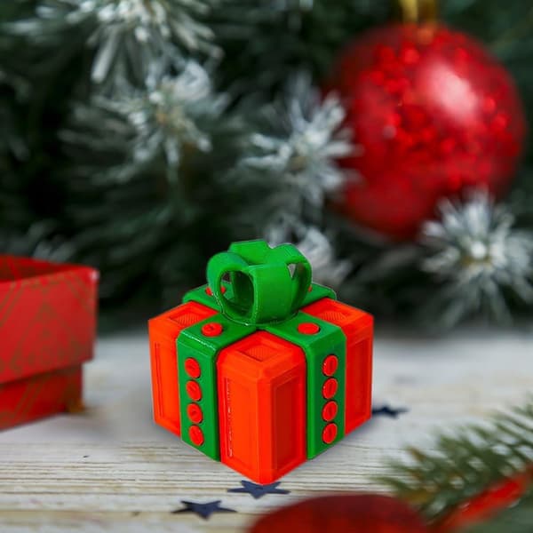 Söt skruvpresentask, söt skruvpresentask, spargrispresentask, kreativ spargrispresentask, 3D-printad presentask (pumpafärg + grön rosett) 8*8 cm