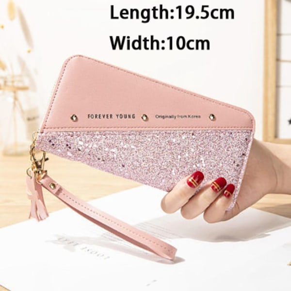Dam Kortfodral Plånbok Clutch Väska PU Läder Myntbörs Black