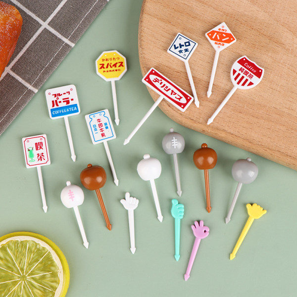 1Pack Cartoon Kid Cake Frukt Tandpetare Bento Lunchtillbehör A3 one size A3 one size