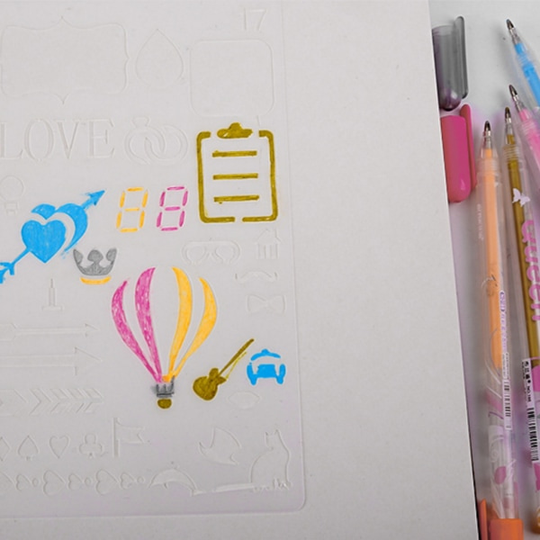 Erilaisia Maalausstencil-malleja DIY Koti- ja Suunnittelukoristeluun, Scrapbooking-albumiin, Käsitöihin ja Taiteeseen - 15