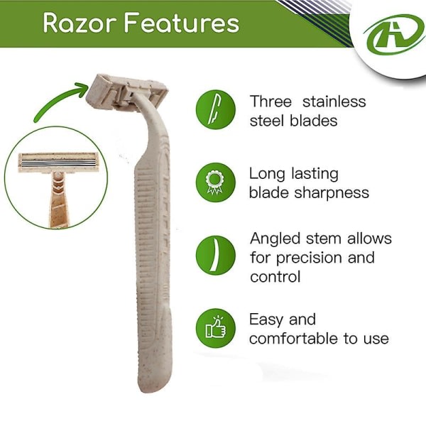 Engangs Økologisk Hvetehalm Razor Biologisk Nedbrytbar Dobbelbladet Razor