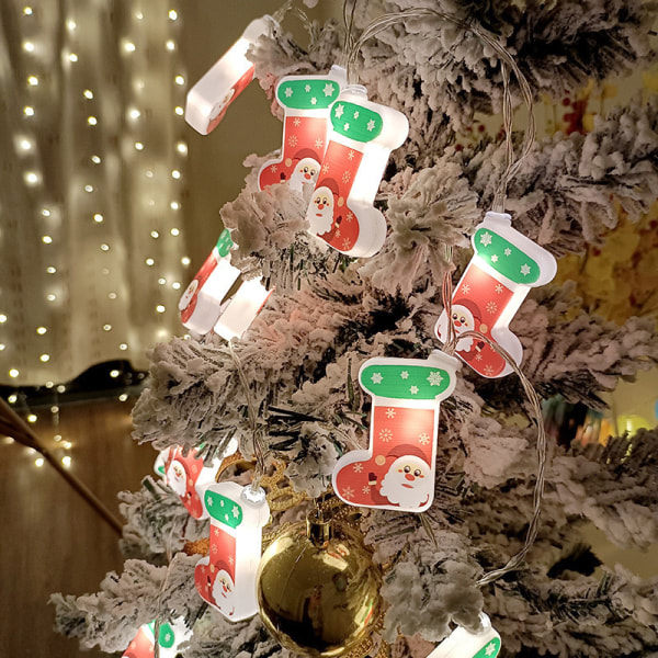 1,5m 10 LED julgransljus med snögubbe och tomte, A3, one size A3 one size