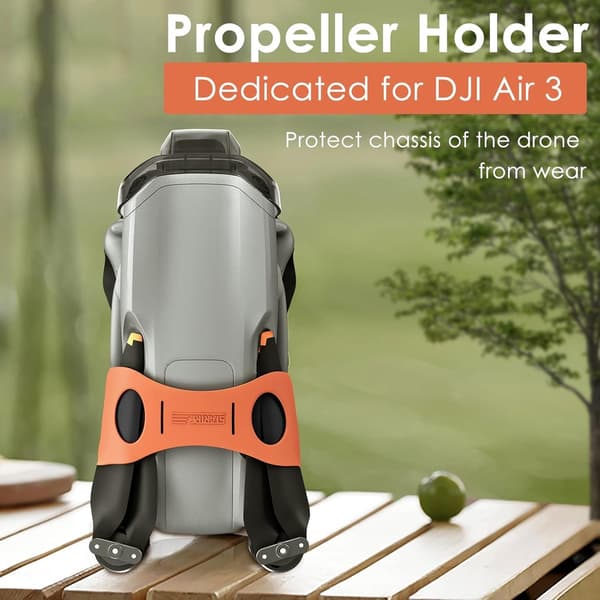 Propellerhållare för DJI Air 3S/Air 3 Fly More Combo, propeller-skydd med silikonrem och ABS-bas, orange