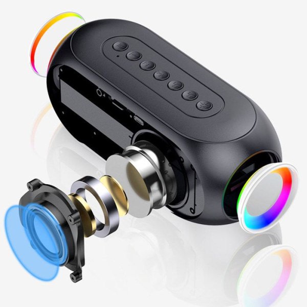 165*65*63mm TD® Bluetooth-kaiutin valotehosteella Tukee TF-kortin toistoa