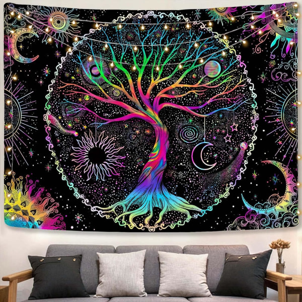 Livets träd Gobeläng Färgglad Gobeläng Andlig Gobeläng Galactic Space Gobeläng Sovrums Gobeläng Estetisk Gobeläng (50 x 60 tum)