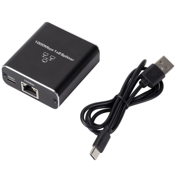 Hög hastighet RJ45 Splitter 1000Mbps Ethernet-adapter, USB-kabel ingår Dela internet mellan 2 enheter