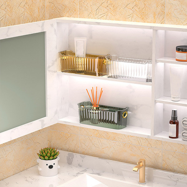 Light Luxury Desktop Cosmetics Förvaringsbox Toalettartiklar Cosmetic St A1