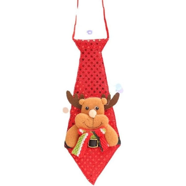 Joulukravatit, 3 kpl hauskoja paljetti Santa Snowman Deer -kuviollisia kravatteja paljeteilla, joulukoristeet