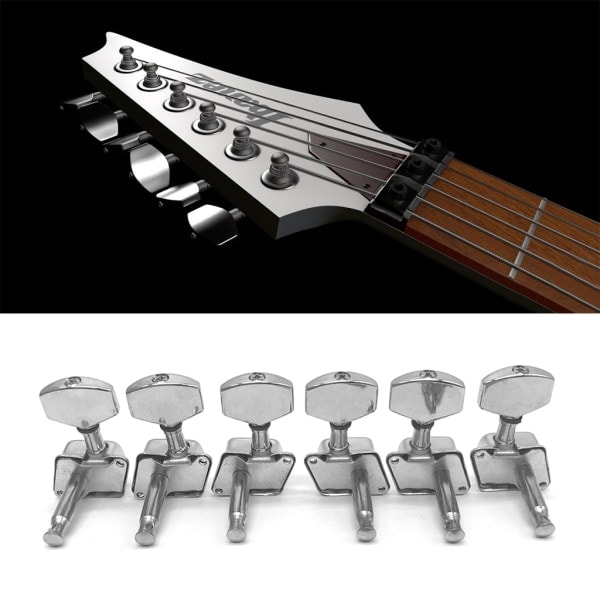 3R3L sølv låst streng for Key Tuner Maskin for Head Halvcirkelknapp for elektrisk gitar Schaller Style Lock