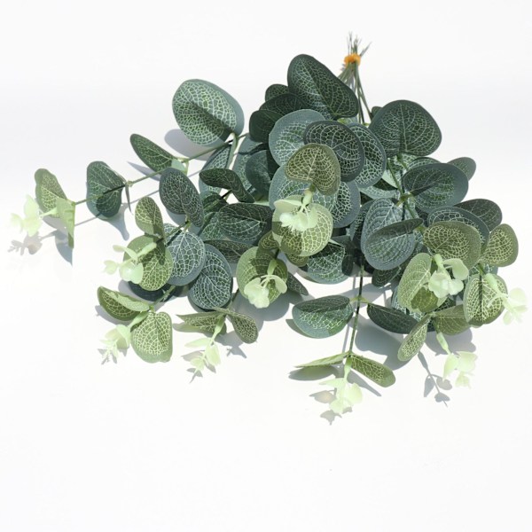10 Silver Dollar Eukalyptusbuketter för Bröllop & Evenemang, Konstgjorda Blad, 10-pack