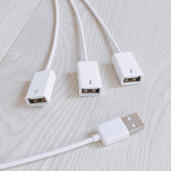 Kannettava 3-in-1 USB-jakaja useilla USB-porteilla USB-jatkojohto 1m/3.3ft Valkoinen