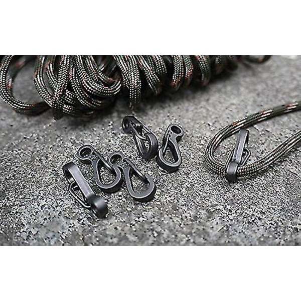 100 kpl Mini Paracord S-klipsi avaimenperä karabiinikoukku, sf-jousi reppu soljet lukkokoukku ulkoiluun Edc leirintään taktiseen selviytymiseen