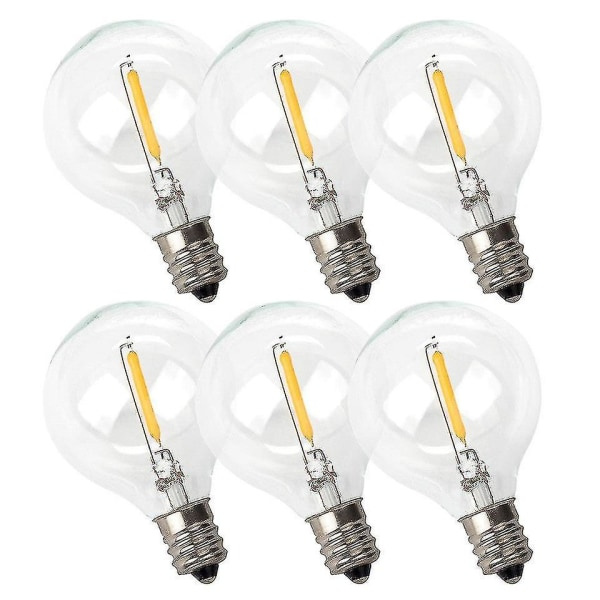 E12 G40 LED-lampor för ljusslingor - Varmvitt - 6-pack