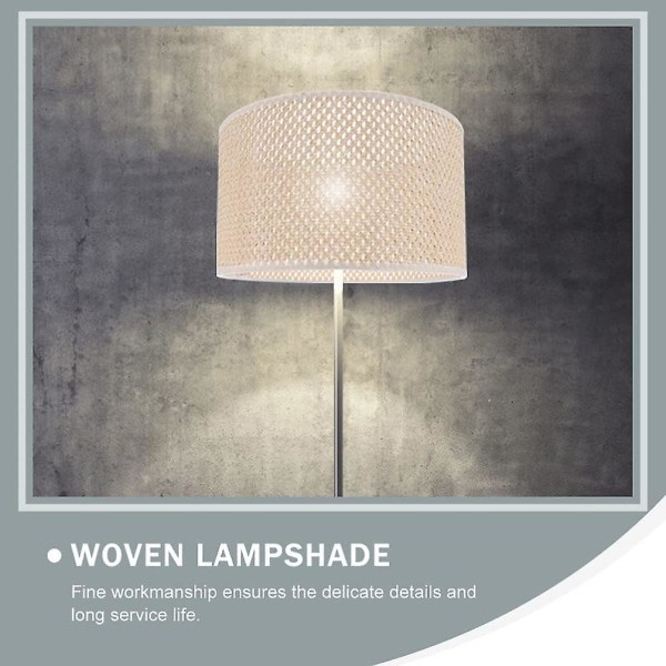 Store lampeskjermer, trommel lampeskjerm Modern stil E27 deksel Trendy vevd lampeskjerm Bordlampe lampeskjerm