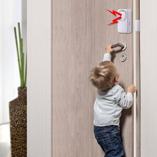 2-pack Fönsterdörrlarm, 110dB Magnetisk Sensor för Hem Garage Barnsäkerhet DIY (Batteri Ingår Ej)