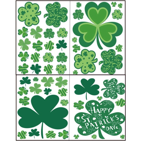 Saint Patrick's Day klistremerkeark 9 stk Irske festivalkløver klistremerke PVC D