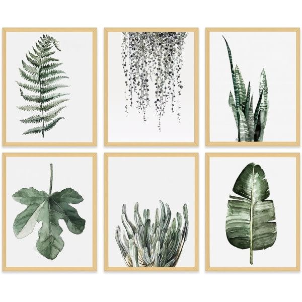 Bladväggdekor i canvas - Minimalistisk botanisk väggkonst
