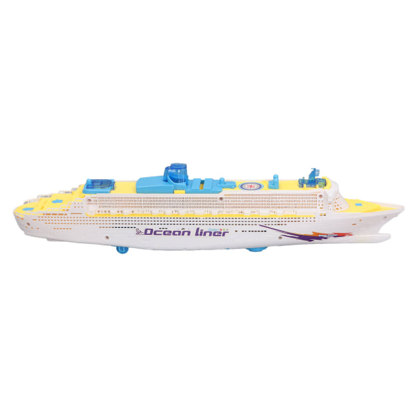 Barn kryssningsfartyg modell Ljudeffekter LED-ljus Universal Rotation Ocean Liner Båtleksak för pojkar Flickor