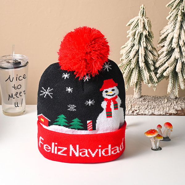 Creative Blinkande Led Light Christmas Hat Snowman Winter Warm C A9