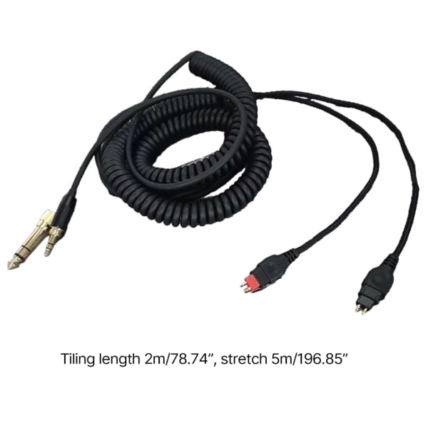 Laadukas korvaavakuulokejohto HD580 HD600 HD650 HD565 HD58X -kuulokkeille, 6,35 mm:n adapteri, parannettu kestävyys, 2 metriä
